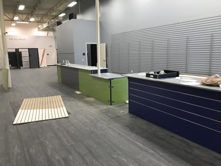 Crew completing winter commercial interior remodeling in Galveston, TX office